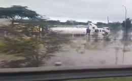 Screengrab image of floods along Mombasa Road.